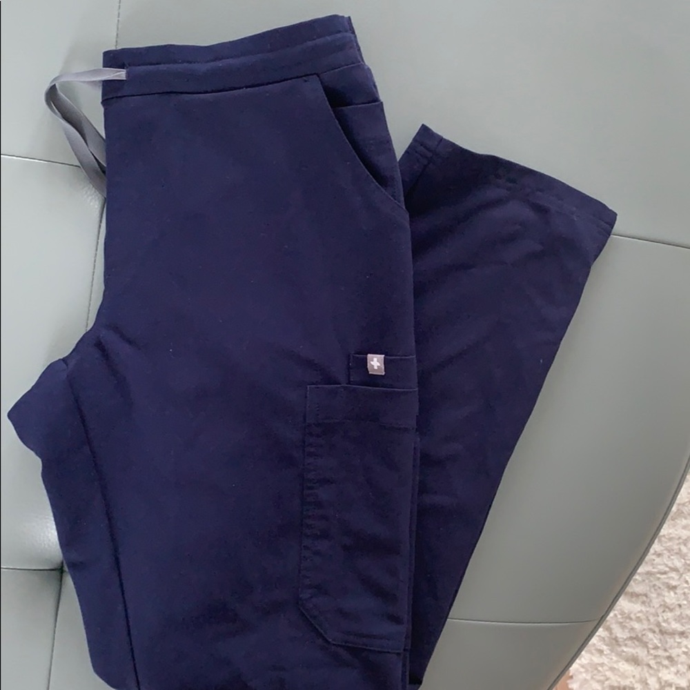 Figs skinny scrub pants Small Petite Navy Blue